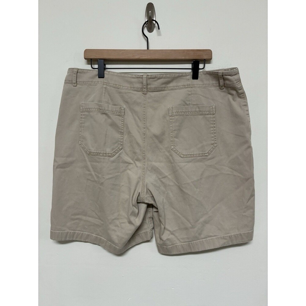 LL Bean Favorite Fit Women’s Size 18 Tan Khaki Cotton Blend Shorts Outdoor - Picture 9 of 12